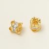 Cuentas espaciadoras chapadas en oro de 18 quilates con retención de color de piedra blanca con incrustaciones, accesorios de cuentas espaciadoras, joyería hecha a mano, pulsera, cadena para teléfono móvil, accesorios