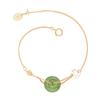 Seleção de Arte Pulseira Pingente Pixiu Jade Hetian Atmosférica Luxo Leve Senso Maré Nacional Tesouro da Sorte Jade Esmeralda Pulseira de Cobre