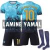 2526 Retro 10 Messi No.19 Yamal Jersey Ropa Deportiva de Equipo Patrón de Dragón Edición Especial de Barcelona Ropa de Fútbol traje