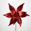 Decoración de Año Nuevo y Navidad 2026 Flores Cabezas de Flores Rojas Arreglo Floral de Boda Accesorios de Decoración Flores de Tela Artificial Simulación Piñas