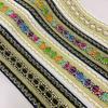 Zapatos de Estilo Étnico Vintage Bordado Dorado de Colores Estilo Bohemio Cinta Jacquard Accesorios Hechos a Mano DIY Combinación de Encaje