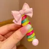2025 nuevo aro para el pelo de línea telefónica de rollo de arcoíris para niños, lindo, de dibujos animados, colorido, para 3-6 años, accesorios para el pelo de jardín de infantes