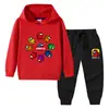 Primavera y Otoño 2023 nueva ropa infantil transfronteriza suéter con capucha para niños pantalones conjunto de dos piezas bebé algodón manga larga