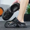 Envío Directo Zapatos de Verano Nuevos para Hombre con Agujeros para Exteriores Antideslizantes Cubierta Mecánica para Dedos Zapatillas Suela Gruesa Elevadores Uso Bidireccional Sandalias de Playa