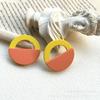 Pendientes de pintura de goma esmerilada con costura semicircular de nicho de Corea del Sur, accesorios para pendientes hechos a mano, material para pendientes al por mayor