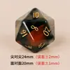 Dados Poliedros de Pedra de Sangue Africana Natural Dados Numéricos Gravados Jogo de Mesa Dnd Conjunto de Sete Peças Z03