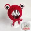 Gorro de Lana Tejido de Rana para Bebés y Niños Pequeños en Otoño e Invierno, Sombrero Divertido y Lindo, Gorro de Invierno, Orejeras para Exteriores, Gorros para Bebés