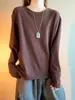 Camiseta de Manga Larga a Rayas Suaves Estilo Americano para Hombre, Sudadera de Otoño Cleanfit con Cuello Redondo, Top Base Holgado