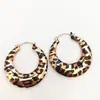 Pendientes de Aro Grandes con Estampado de Leopardo Exagerado, Únicos y Modernos, Pendientes de Botón Geométricos de Moda