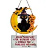 Artesanato em Madeira Placas de Porta de Halloween Decoração de Casa Presentes Pendurados Layout de Fundo de Casa Decoração de Atmosfera