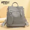 Mochila para Mujer Nueva de Gama Alta Empalmada Retro Mochila de Mujer Gran Capacidad Versátil Simple Moda Estudiante Bolsa Escolar