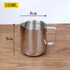 Taza Graduada para Latte Art Suministros para Té de Leche Taza Medidora de Café Tetera de Acero Inoxidable con Pico Cilindro para Latte Art Taza Grabada para Espuma de Leche