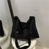 Bolsa de Ombro Grande Capacidade para Mulheres, Nova Bolsa Popular de Ombro e Axila, Bolsa Tote Versátil de Lantejoulas Brilhantes de Alto Valor