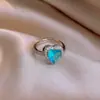 Anel Aberto Coração Zircônia Ultra Brilhante Banhado a Ouro Real 18K Estilo Nicho High-End Joia Vintage Francesa para Mulheres