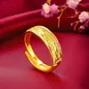 Transmissão ao Vivo de Anéis de Flor Rosa Banhados a Ouro de Alta Qualidade, Mesmo Estilo das Lojas de Ouro, Anéis Ajustáveis Pixiu Banhados a Ouro da Moda, Atacado em Estoque