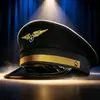 Chapéu de capitão piloto para mulheres, adereço para apresentação de palco, festa à fantasia sessão de fotos uniforme retrô chapéu de marinheiro