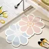 Alfombrilla Tapizada de Barro de Diatomeas con Flores Frescas Alfombrilla Absorbente para Suelo del Hogar Baño Alfombrilla Antideslizante para Inodoro Alfombrilla Resistente al Desgaste para Pies