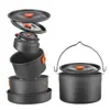 Equipo para Acampar y Picnic al Aire Libre, Juego Completo de Ollas de Camping, Ollas de Cocina, Juego de Tetera, Olla Colgante, Suministros de Utensilios de Cocina para Camping