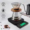 Balanza Electrónica para Café Preparado a Mano con Temporizador, Balanza de Cocina, Negra, 3Kg/0.1G, Balanza para Hornear Alimentos, Stock Listo Transfronterizo