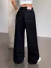 Comercio exterior transfronterizo Amazon despacho europeo y americano estilo callejero vintage holgados casuales de pierna recta jeans anchos para mujer