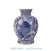 Vaso Chinês de Porcelana Azul e Branca Bolsa de Mão Cerâmica Cesta de Flores Simples Jarra de Porcelana para Flores Recipiente de Porcelana Hidropônica Ornamento de Porcelana Cerâmica Vaso de Cerâmica