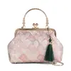 Bolsa Qipao estilo chinês bolsa de noite com borla retrô bolsa pequena bolsa transversal bolsa de três usos presente