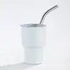 Fornecimento direto transfronteiriço sublimação de cor aço inoxidável 304 mini copo de carro 2oz alto valor de cor copo de vidro para café spirit com canudo
