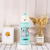 Taza aislada de neopreno con funda impresa, correa para el asa, aislante térmico, antideslizante, diseño de caricatura, funda protectora para vaso de vidrio de 330 ml para niños