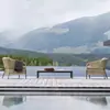 Sofá de Rattan Nórdico para Exterior Varanda de Pátio Jardim Ar Livre Designer Hotel Lazer Cadeira de Rattan para Exterior Móveis