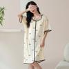 Camisola com Bojo para Mulheres Verão 2025 Nova Algodão Seda Coreana Manga Curta Tamanho Grande Maternidade Pijama Feminino Verão Feminino