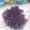 [Uma Dúzia = 100 Peças] Conjunto de Couro Knotted DIY Dois em Um Elástico de Cabelo Corda de Cabelo Elástico de Borracha Alta Elástico Faixa de Cabeça Acessórios de Cabelo