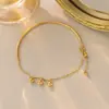 Pulseiras de Aço Titânio Novas e Resistentes ao Desbotamento Estilo Japonês e Coreano para Mulheres, Versáteis Estilo Ins Joias de Mão da Moda Pulseiras para Mulheres, Joias de Alta Qualidade