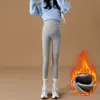 Calça de Maternidade Inverno Outono Plus Veludo Engrossado Roupa Externa Calça Camada Base Gravidez Não Apertada Barriga Casual Petite Suporte Calça para Barriga
