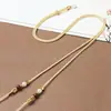 Cordón para Colgante Cruzado con Cuentas de Fortuna Doradas y Hebilla de Seguridad Cadena para Collar al por Mayor para Hombres y Mujeres, Cadena para Clavícula Ajustable de 2 mm