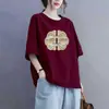 Ropa de Mujer Talla Grande Holgada para Mamá 100kg Camiseta Talla Grande Top Manga Corta Ropa de Verano Camiseta de Mujer