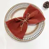 Guardanapo de Algodão Puro com Franjas e Borda Crua Amazon Toalha de Mesa de Casamento Guardanapo com Franjas Guardanapo de Gaze 100% Algodão