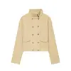 Moda femenina europea y americana transfronteriza AliExpress súper ventas chaqueta casual de cuello alto de doble botonadura con detalles de bolsillo