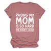 Criando a mi Mamá Amazon Ebay Sitio Independiente Comercio Exterior Transfronterizo Cómoda Sencilla Camiseta de Mujer de Cuello Redondo Manga Corta