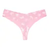 Ropa Interior Femenina Sexy con Estampado Personalizado en Forma de T, Transpirable, Fondo Ondulado, Sin Costuras, Una Pieza, Invisible, Tangas para Yoga