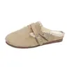 Sandalias de mujer tipo Birkenstock sin cordones para exteriores, nueva colección otoño/invierno, tallas grandes, zapatos casuales de algodón de moda con suela plana