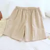 Pantalones Cortos de Algodón Puro, Pantalones de Pijama para Mujer, Pantalones Finos de Algodón Lavado de Verano para Casa, Pantalones de Playa Simples de Algodón Puro Talla Grande Que Se Pueden Usar Afuera