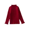 Suéter con Volantes Estilo Coreano para Niñas Otoño/Invierno 2026 Nueva Moda Infantil Elegante Top de Punto para Niña Pequeña