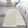 Alfombra gruesa tipo cachemira moderna minimalista para sala de estar, alfombra de noche, mirador, dormitorio, sofá, fácil de manejar al entrar por la puerta