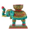 Base de Lámpara de Elefante Pintado en Resina de Xizang, Base de Lámpara de Mantequilla para el Hogar, Portavelas de Lámpara de Luz Eterna, Adorno de Elefante