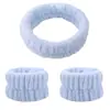 Anillo para el pelo de mujer de moda transfronterizo Banda para el pelo de maquillaje para casa Banda para el pelo semiacabada Felpa linda de color sólido Pulsera de lavado para la muñeca