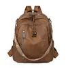 Mochila feminina transfronteiriça 2026 novo modelo couro macio casual mochila de viagem popular retrô grande capacidade mochila escolar para estudante