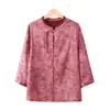 Camisa de Verão Nova Estilo Chinês da Vovó 2026 Novo Modelo para Mulheres de Meia-Idade e Idosas, Roupa de Verão de Manga Curta da Mamãe para Senhoras Idosas
