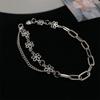 Pulseira de nicho com design de estilo cool, ramo, flor pequena, corrente de amor, pulseira simples de mão feminina, joia da moda