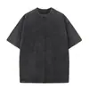 Camiseta Oversized Lavada Vintage com Estampa em Cera