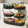 Estante de Bocadillos de Escritorio Bandeja de Frutas para Uso en el Hogar en la Sala de Estar Mesa de Café, Canasta de Frutas de Lujo de Múltiples Capas de Gama Alta, Estante de Almacenamiento de Bocadillos y Frutas Secas